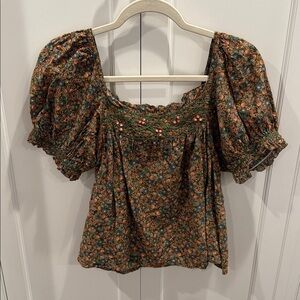 Doen Floral Puff Sleeve Blouse